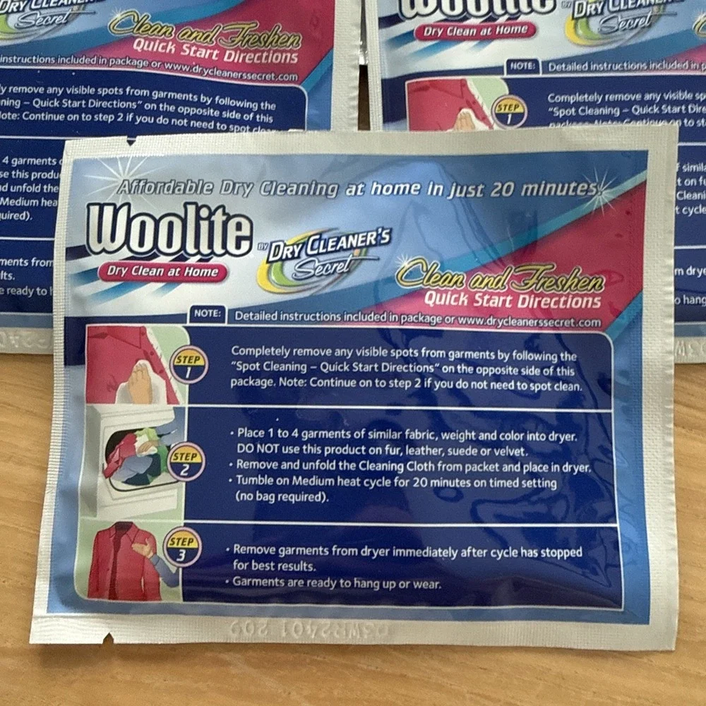 Woolite Dry Clean at Home Dry Cleaner's Secret 1 Open Box 5 Sheets Total